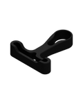 Helmet hanger modular attachment. Like a "T" shape tool. Black matte plastic on transparent (white) background.