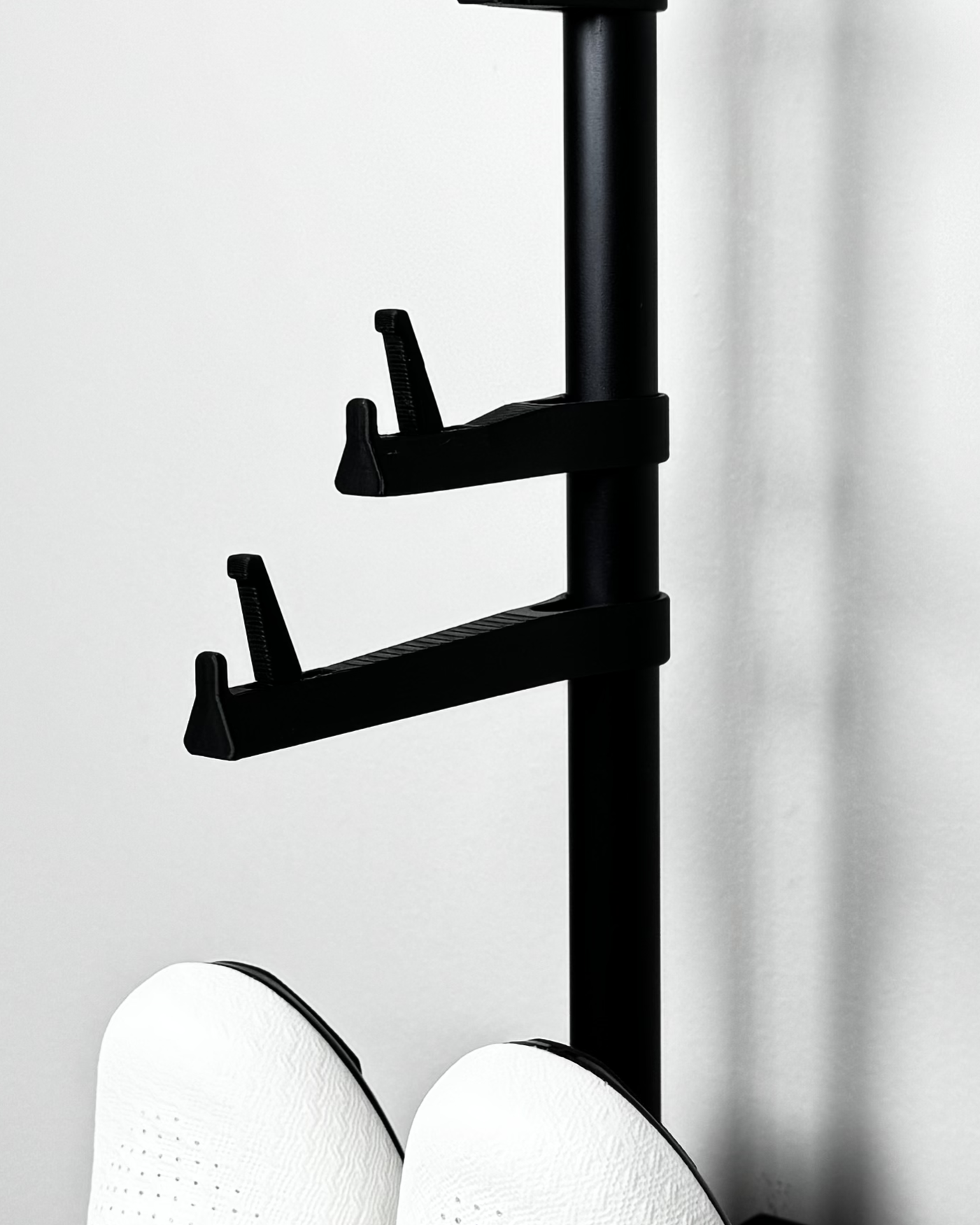 short and long glasses holders on rack, empty