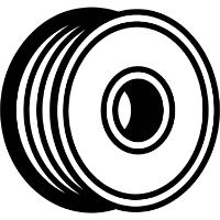 black spool of filament/cord icon